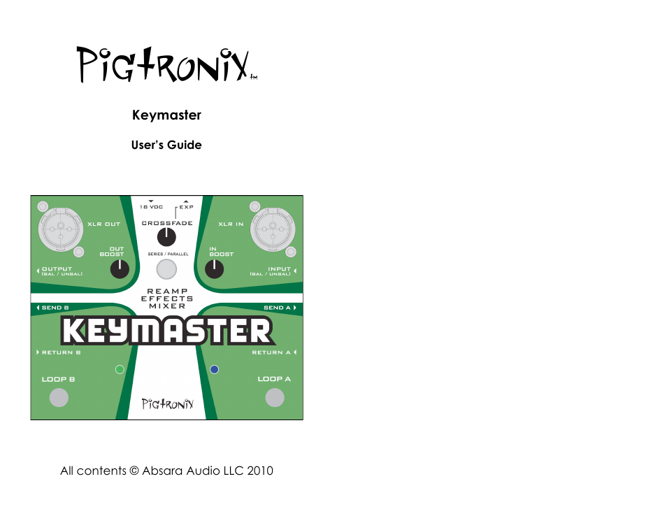 Pigtronix Keymaster User Manual | 7 pages