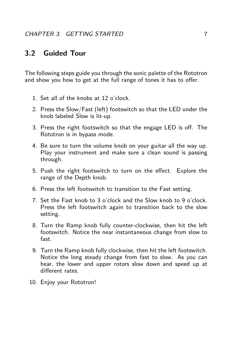 Guided tour, 2 guided tour | Pigtronix Rototron User Manual | Page 8 / 12