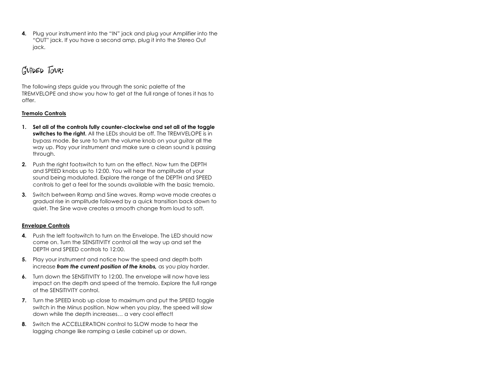 Guided tour | Pigtronix Tremvelope User Manual | Page 6 / 8