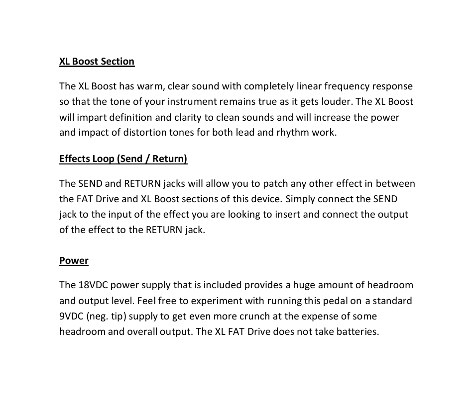 Pigtronix XL FAT Drive User Manual | Page 2 / 3