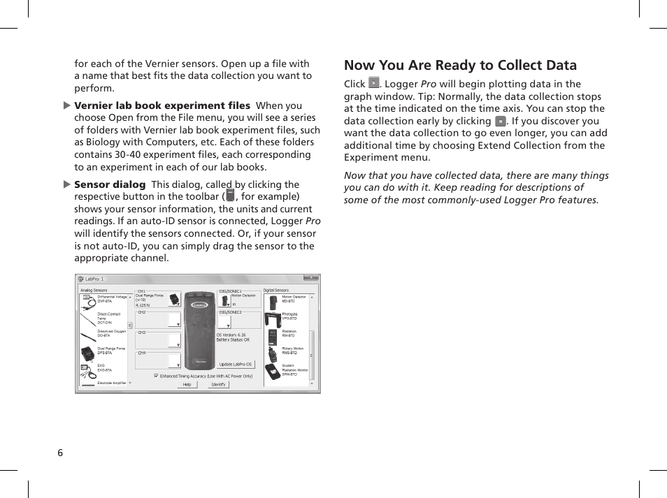 Now you are ready to collect data | Vernier Logger Pro 3 User Manual | Page 10 / 20