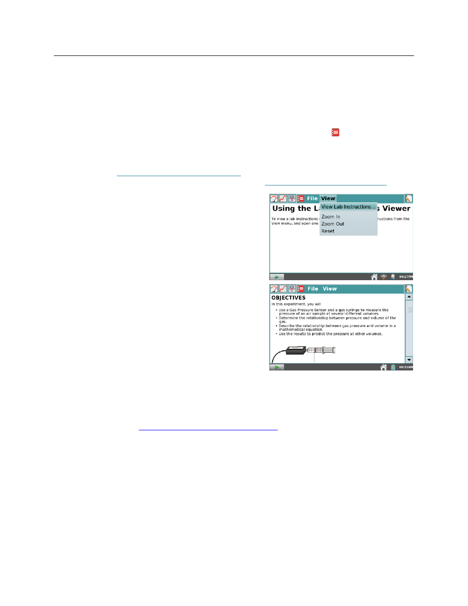 Viewing vernier lab instructions | Vernier LabQuest 2 User Manual | Page 29 / 56