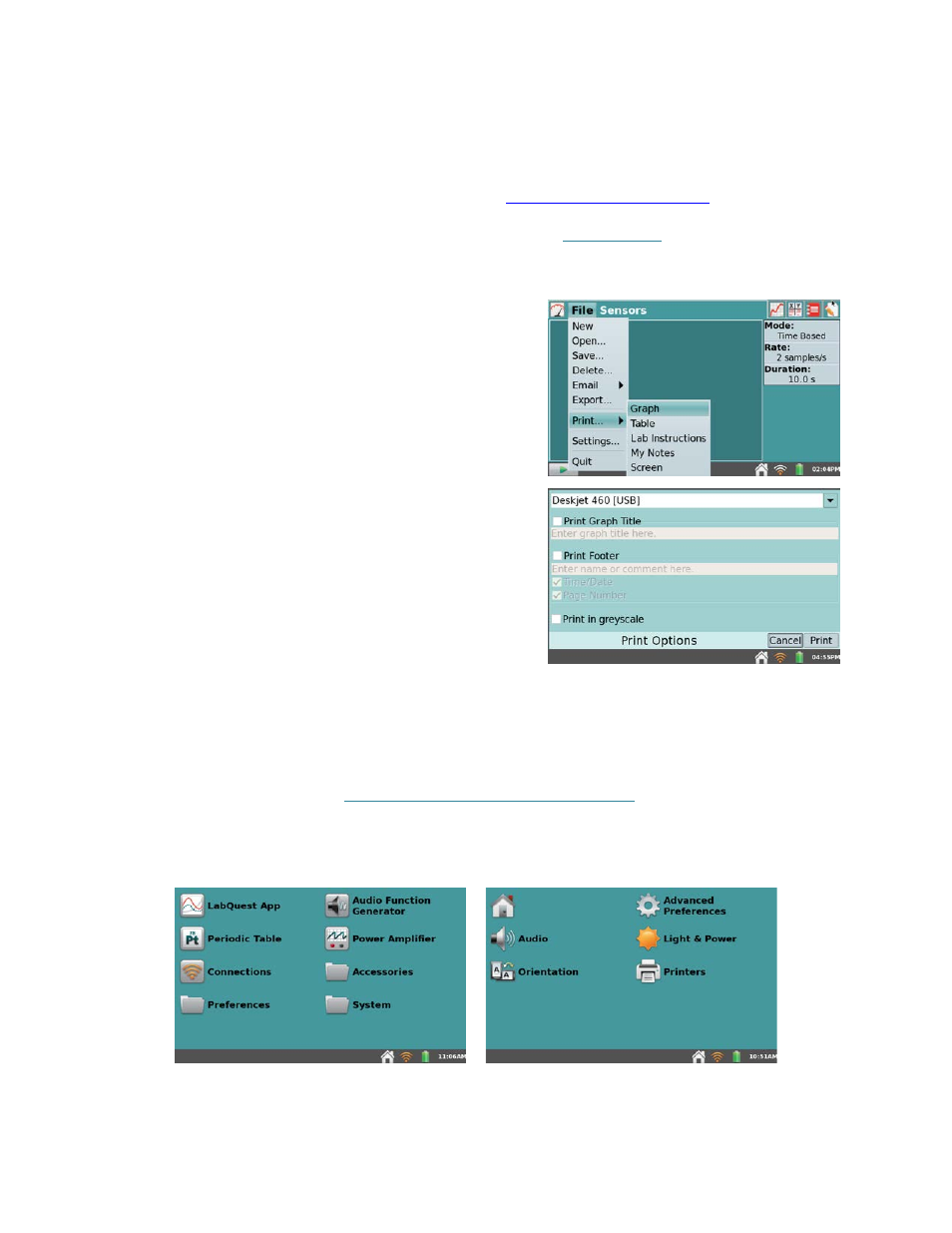 Printing from labquest | Vernier LabQuest 2 User Manual | Page 42 / 56