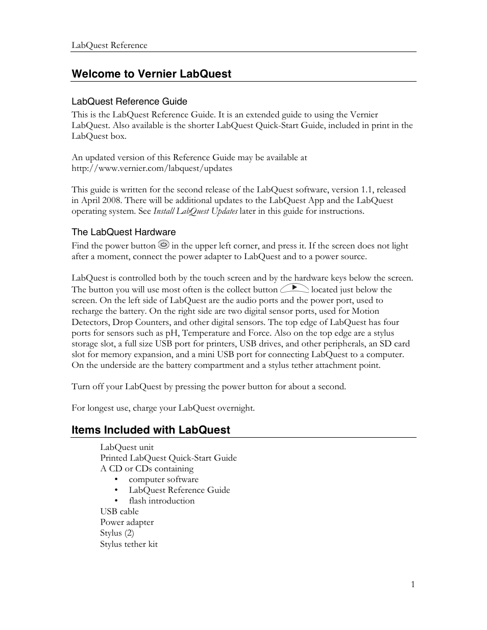 Vernier Original LabQuest User Manual | Page 3 / 30
