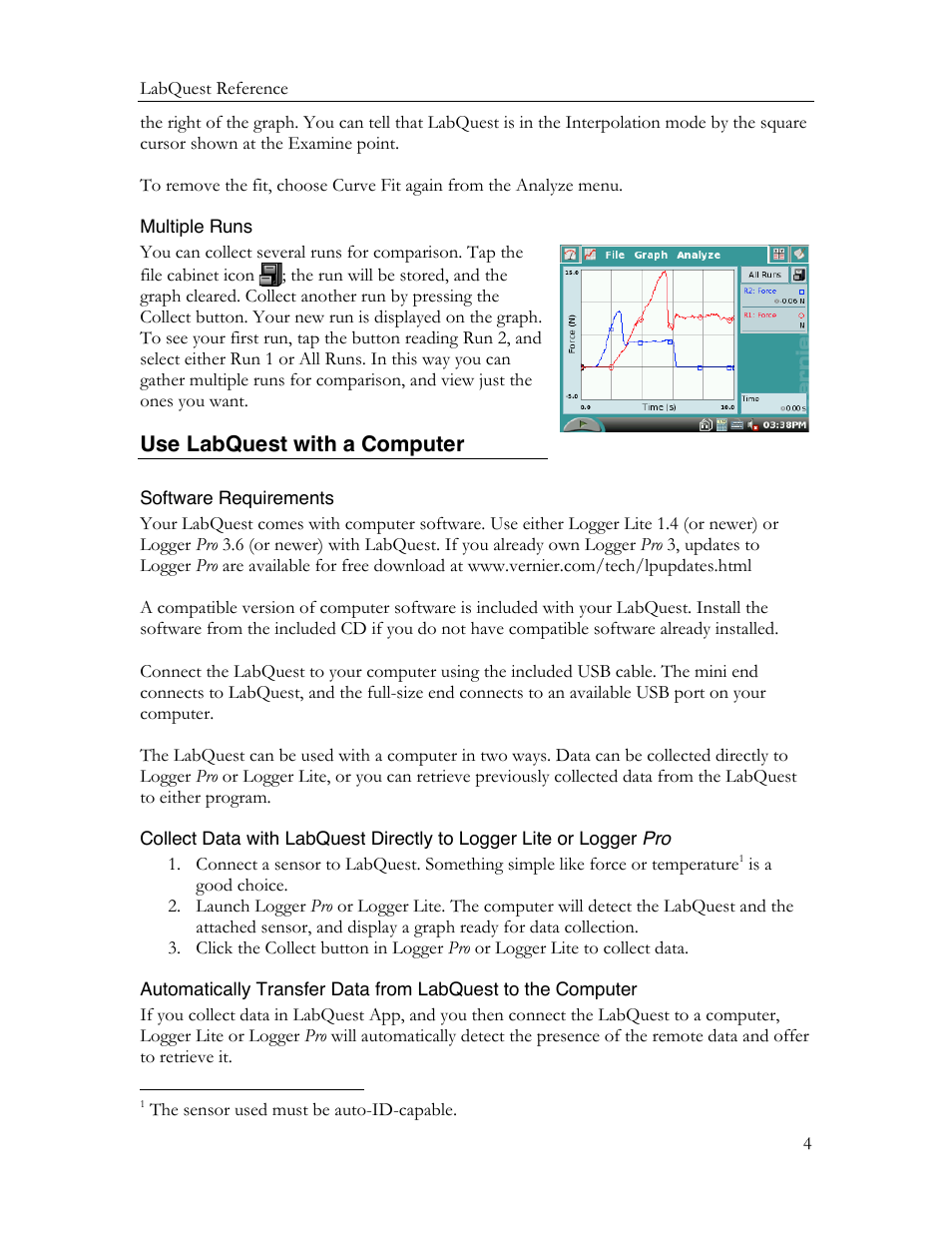 Use labquest with a computer | Vernier Original LabQuest User Manual | Page 6 / 30