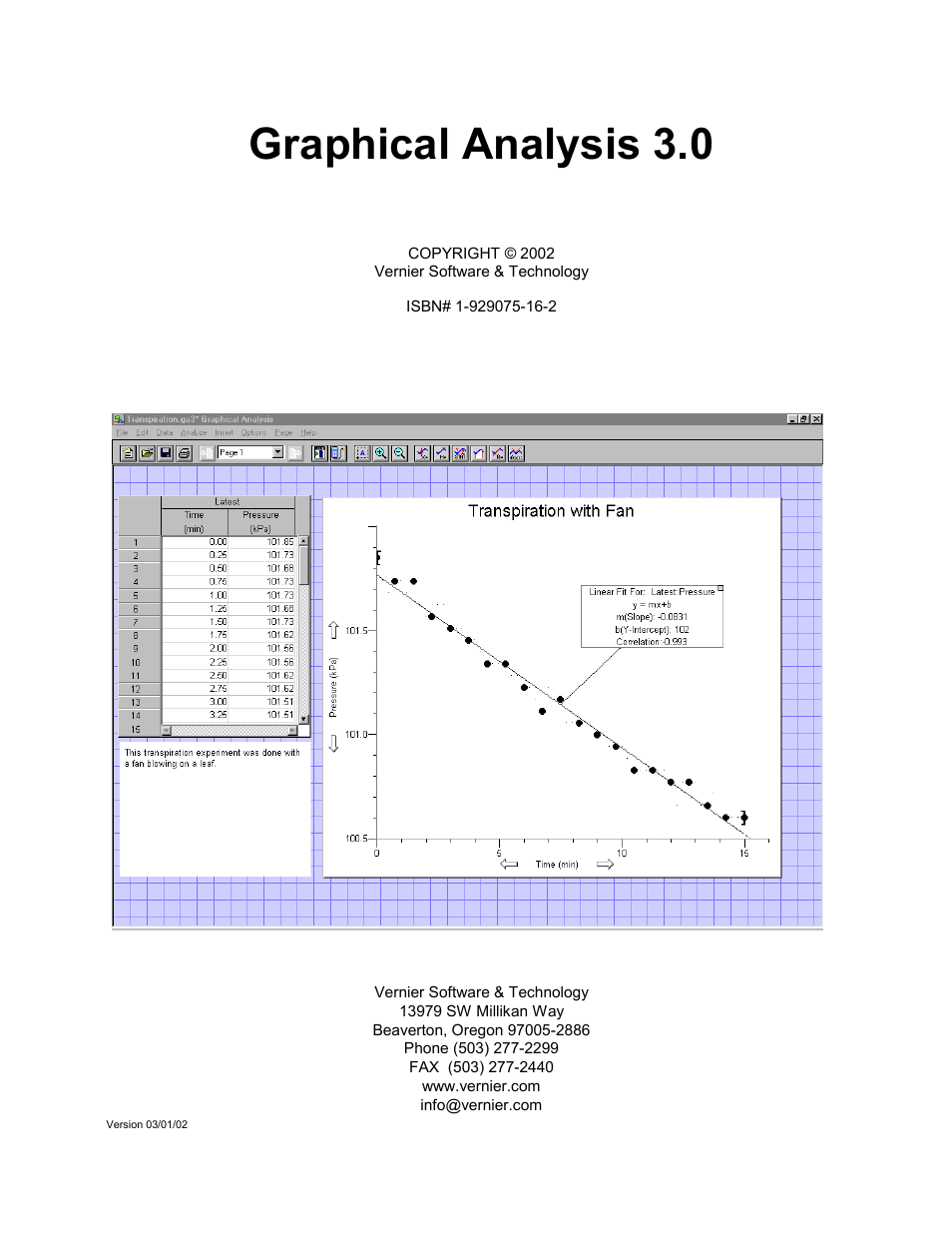 Vernier Graphical Analysis 3 User Manual | 25 pages