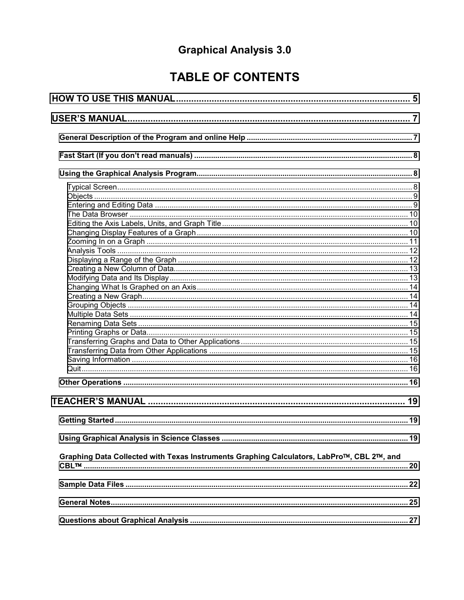 Vernier Graphical Analysis 3 User Manual | Page 2 / 25