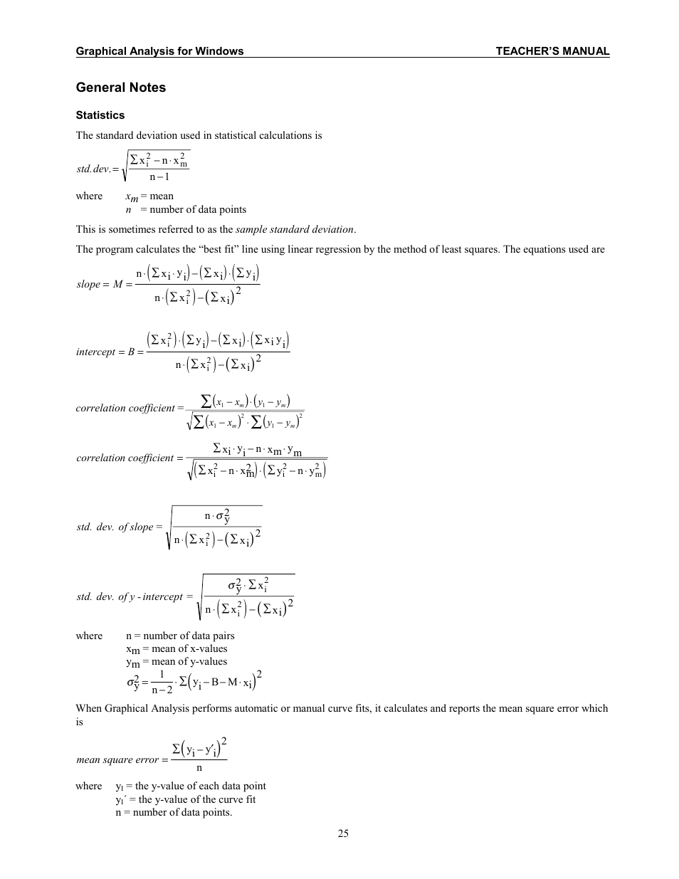 General notes | Vernier Graphical Analysis 3 User Manual | Page 23 / 25