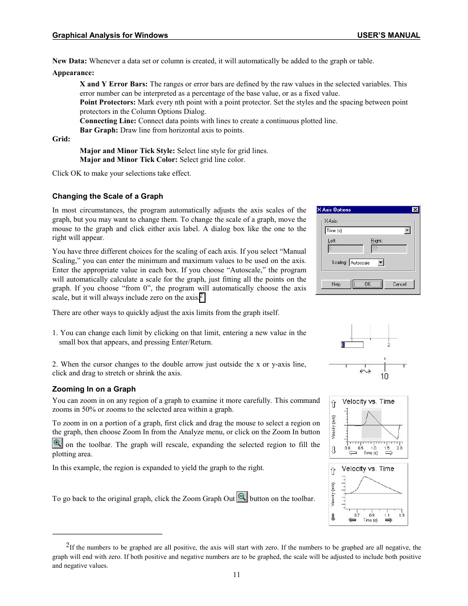 Zooming in on a graph | Vernier Graphical Analysis 3 User Manual | Page 9 / 25