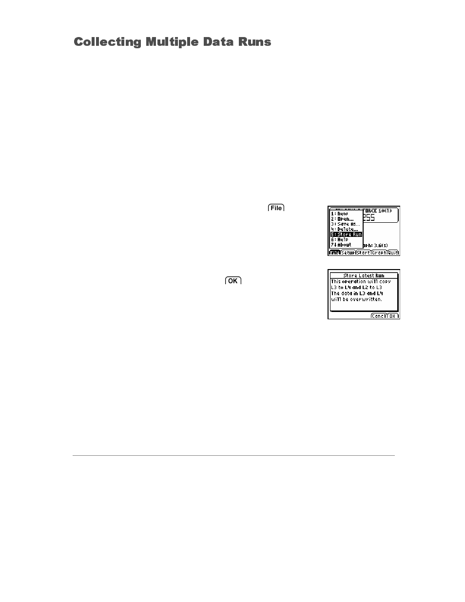 Multiple data runs, Untitled, Collect multiple data runs | Collecting multiple data runs | Vernier EasyData Guidebook User Manual | Page 12 / 67