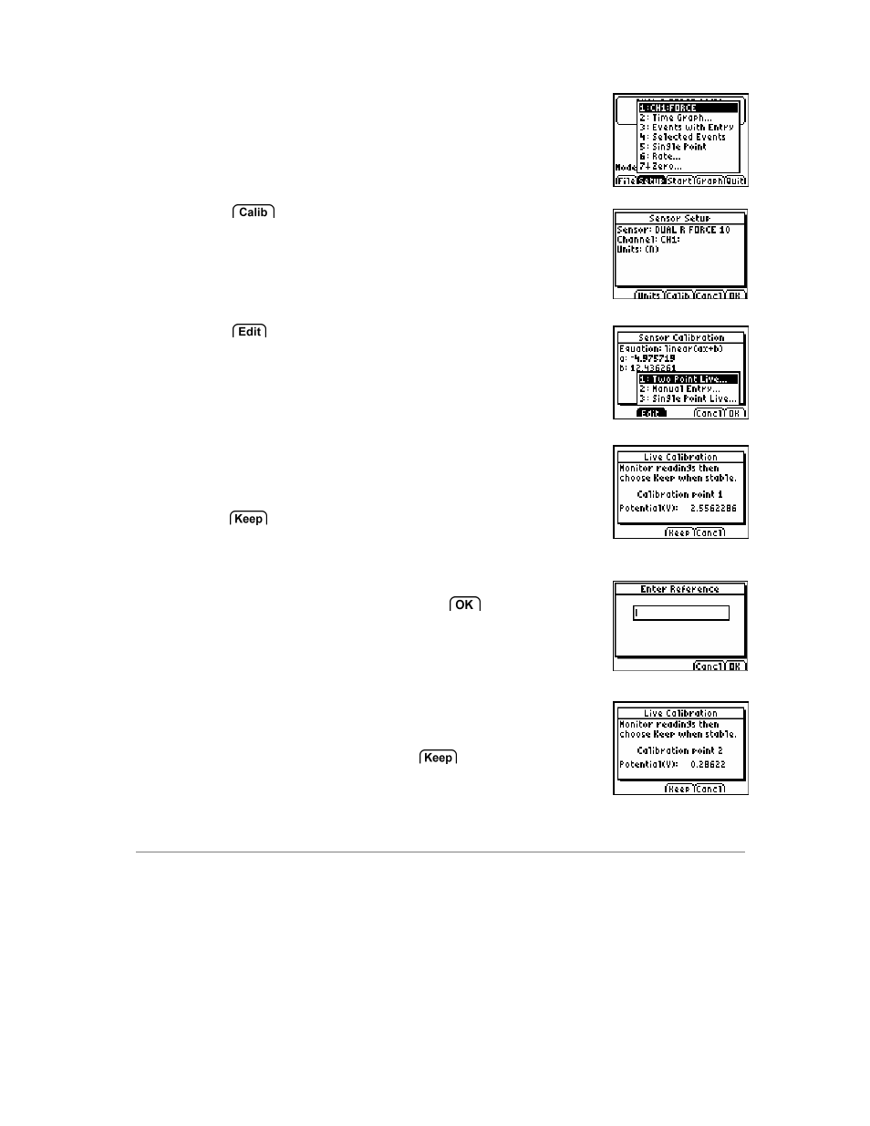 Creating a new calibration using two points | Vernier EasyData Guidebook User Manual | Page 47 / 67