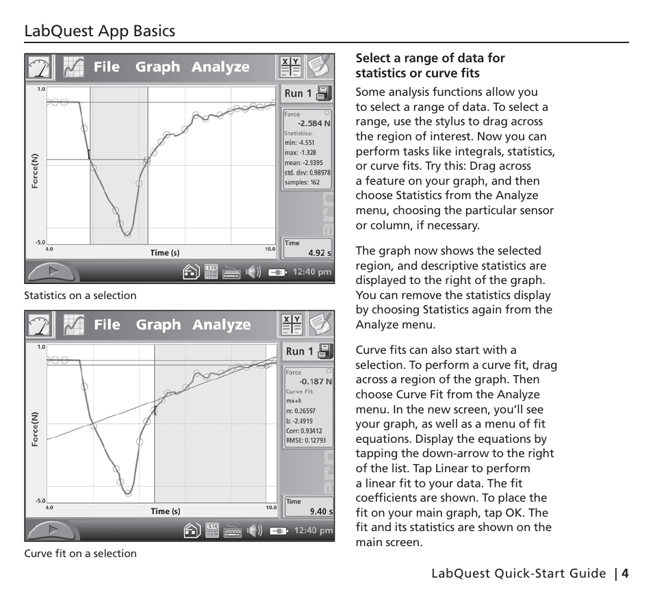 Labquest app basics | Vernier Original LabQuest User Manual | Page 7 / 20