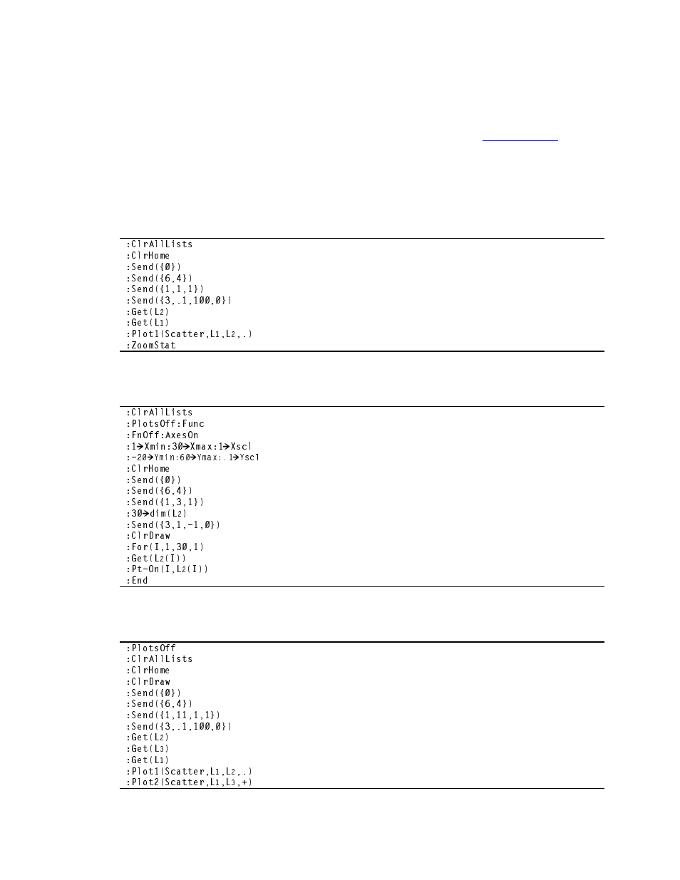 Appendix e: calculator programming examples, Example 2: temperature realtime data collection | Vernier LabPro User Manual | Page 92 / 96