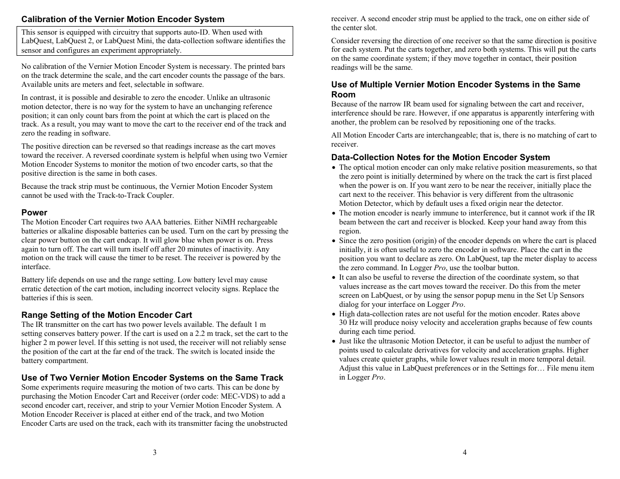Vernier Motion Encoder System User Manual | Page 2 / 7