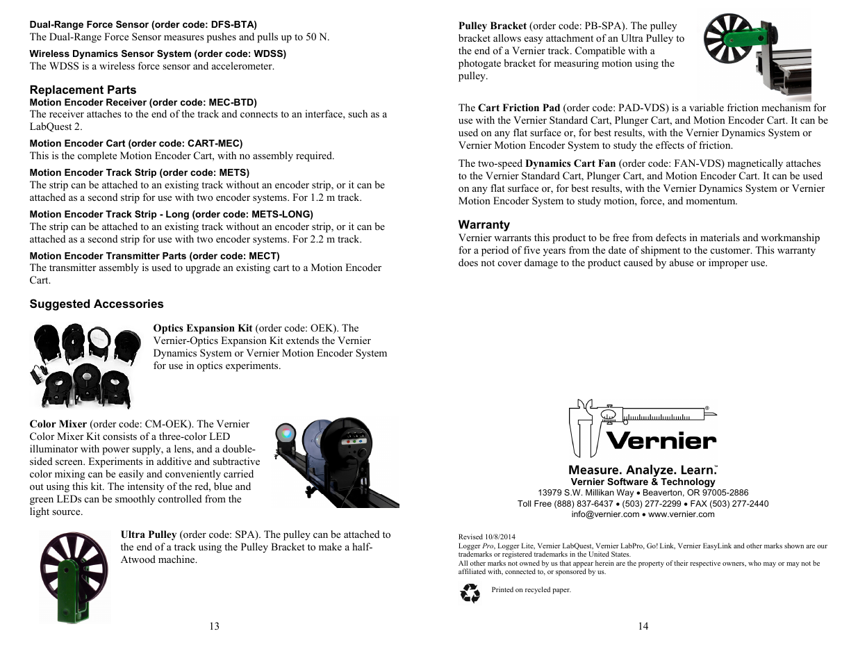 Vernier Motion Encoder System User Manual | Page 7 / 7