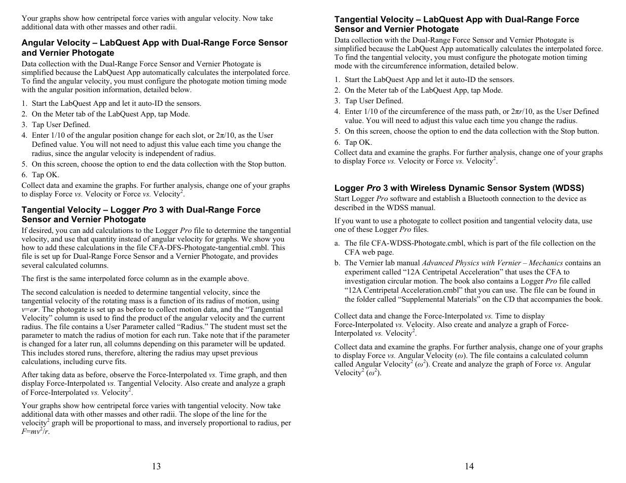 Vernier Centripetal Force Apparatus User Manual | Page 7 / 10