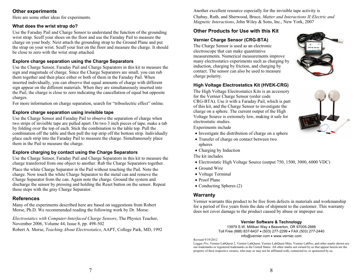 Vernier Electrostatics Kit User Manual | Page 4 / 4