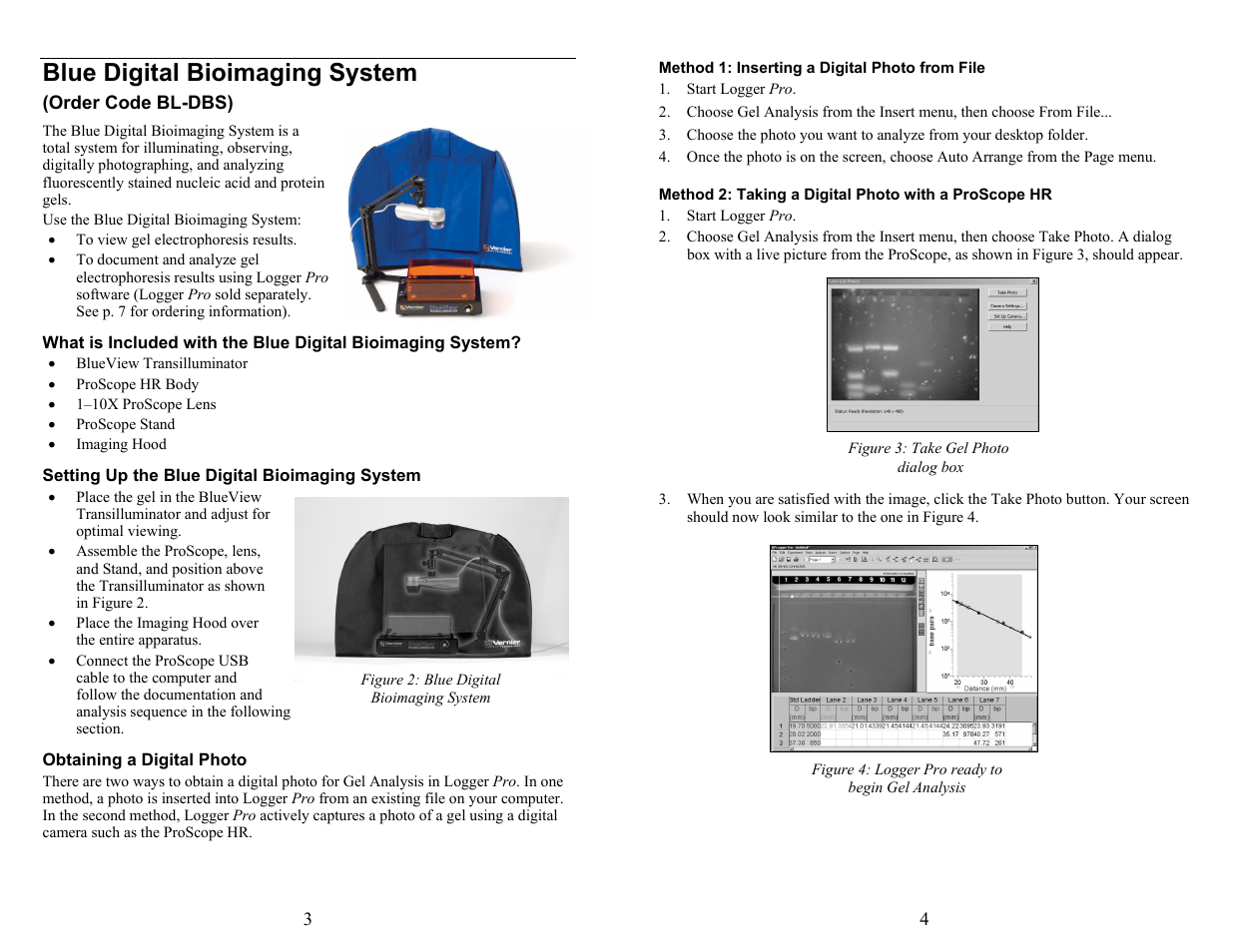 Blue digital bioimaging system | Vernier BlueView Transilluminator User Manual | Page 2 / 4