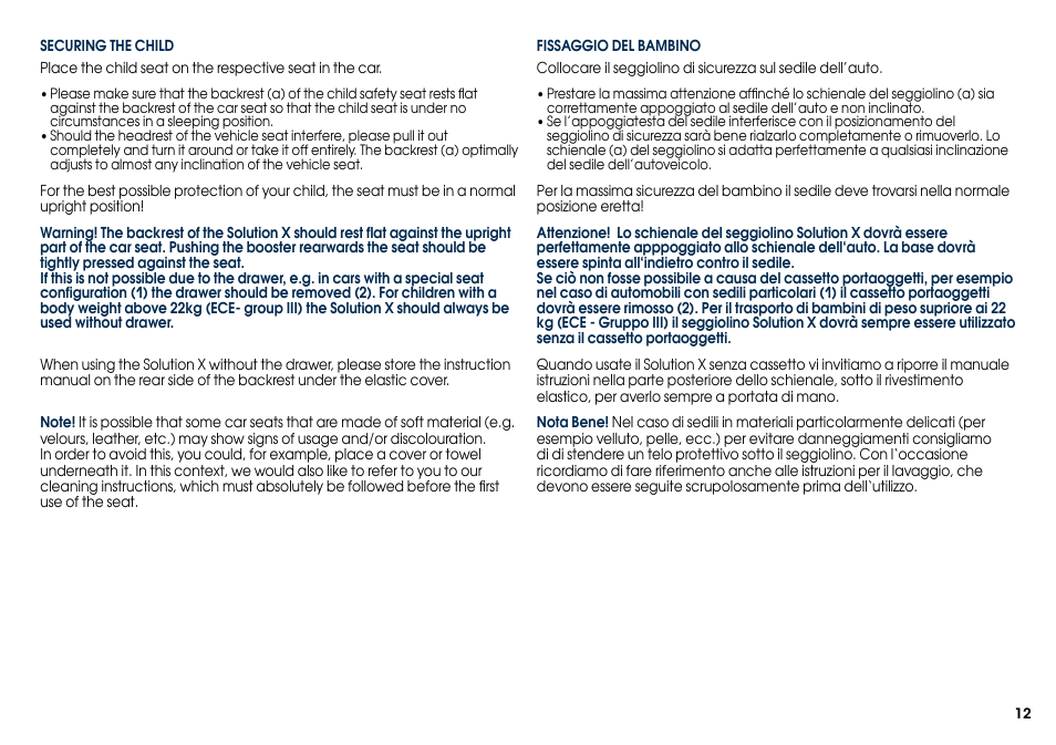 Cybex SOLUTION X User Manual | Page 14 / 68