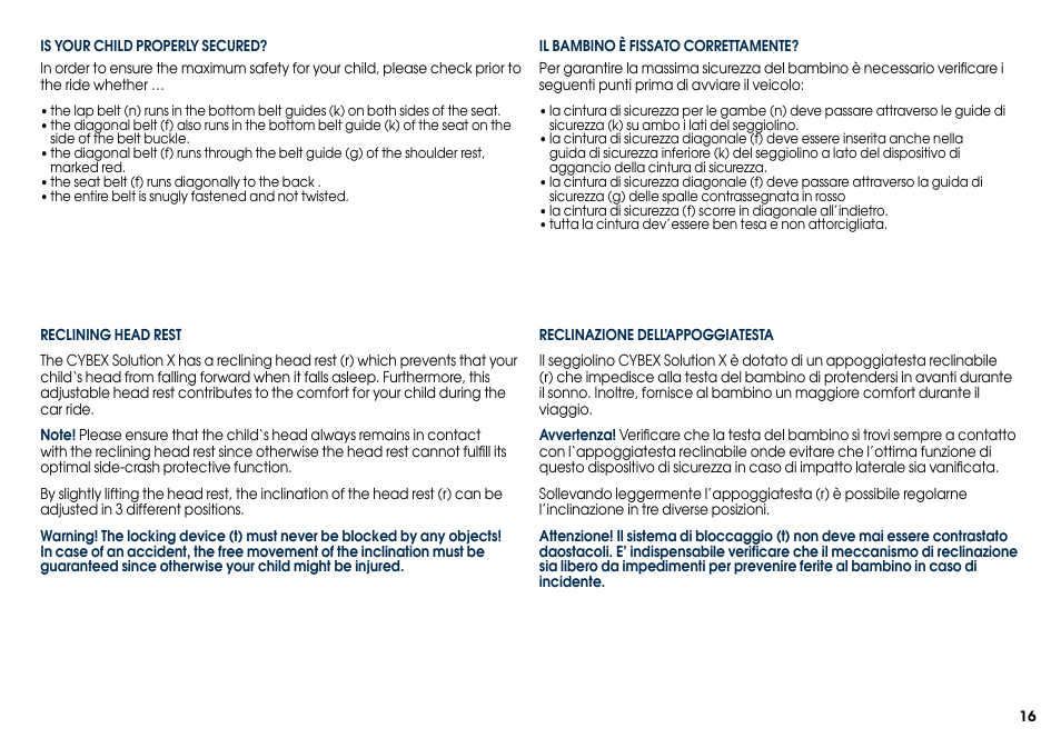 Cybex SOLUTION X User Manual | Page 18 / 68