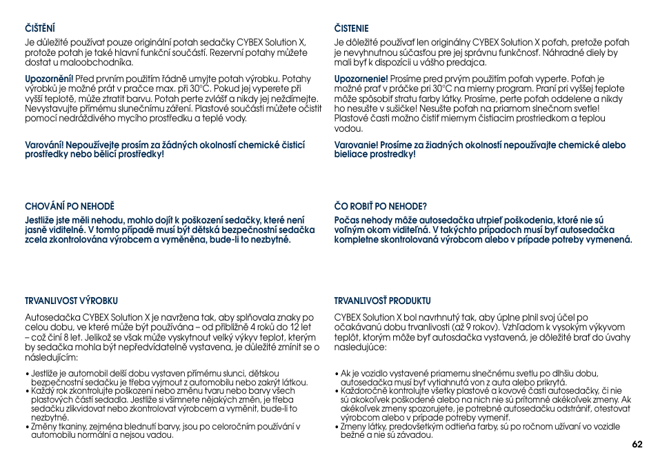 Cybex SOLUTION X User Manual | Page 64 / 68