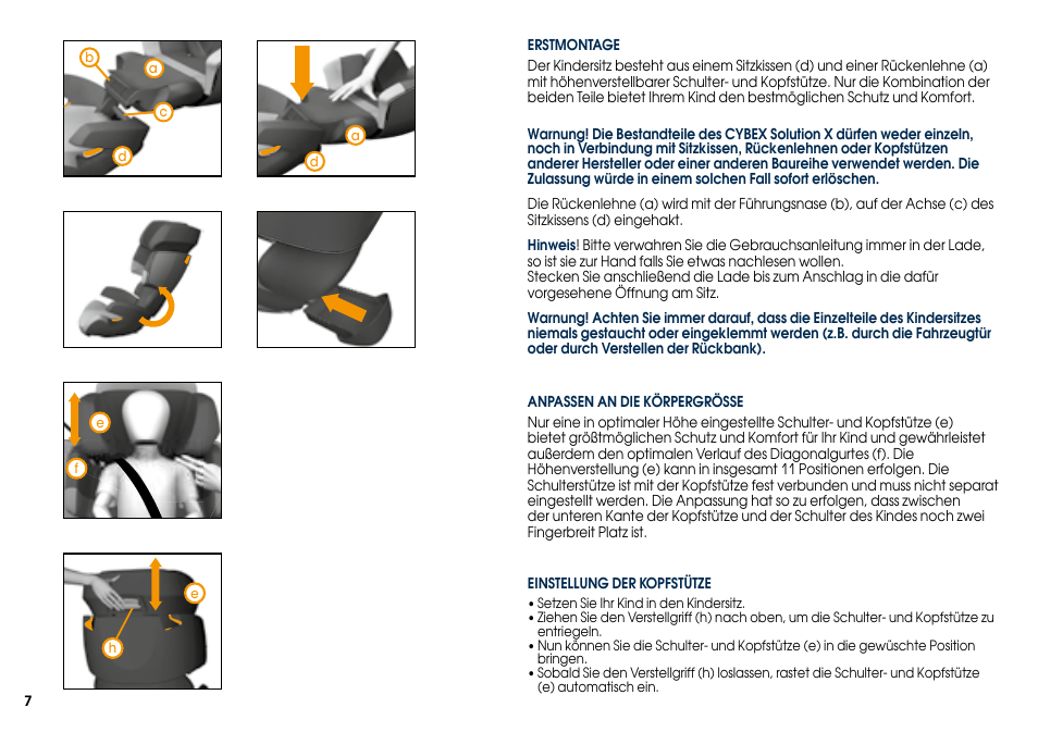 Cybex SOLUTION X User Manual | Page 9 / 68