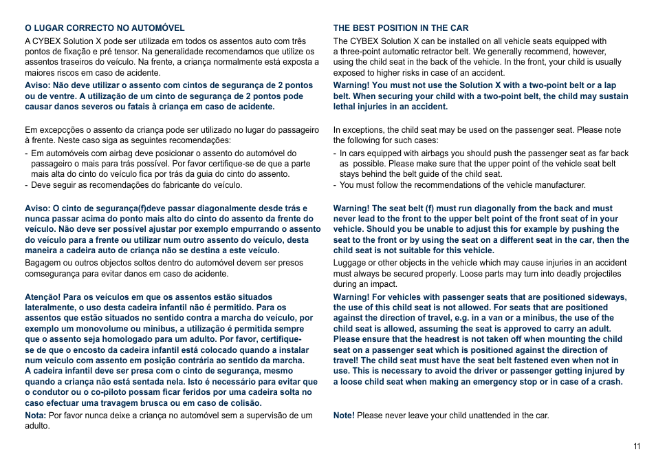 Cybex SOLUTION X User Manual | Page 11 / 64