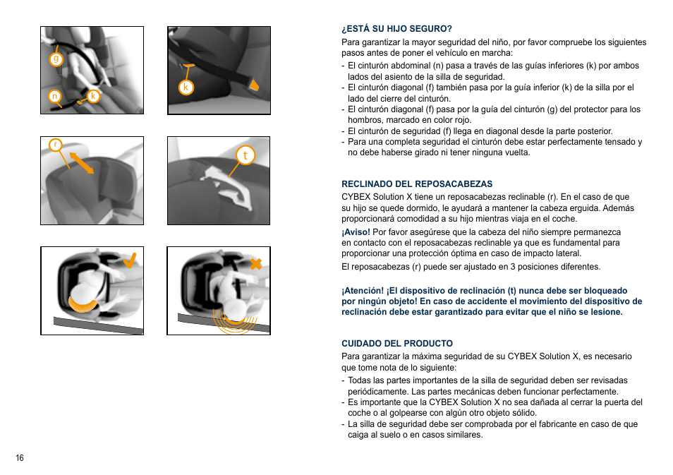 Cybex SOLUTION X User Manual | Page 16 / 64