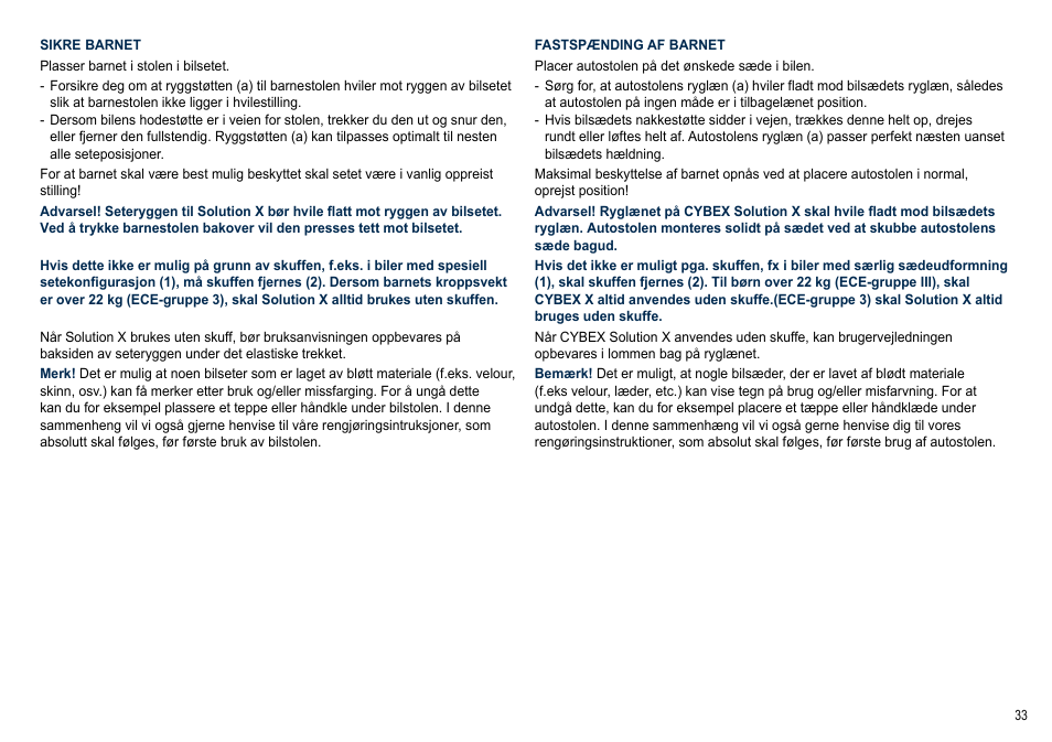 Cybex SOLUTION X User Manual | Page 33 / 64