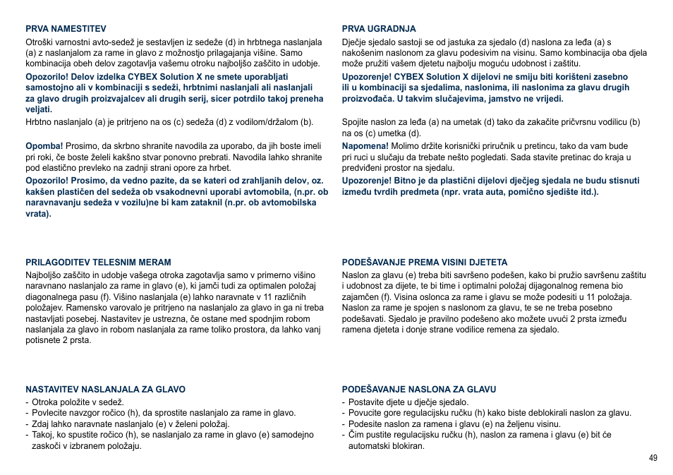 Cybex SOLUTION X User Manual | Page 49 / 64
