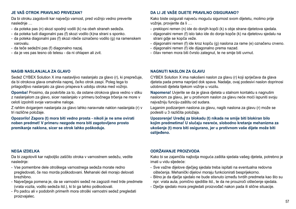 Cybex SOLUTION X User Manual | Page 57 / 64