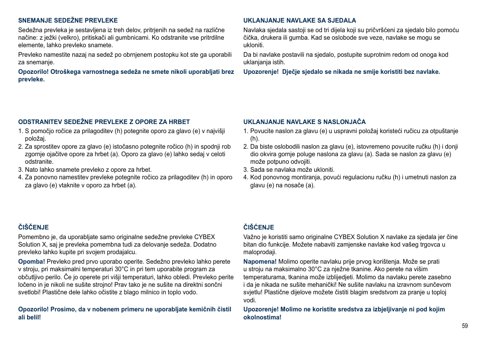 Cybex SOLUTION X User Manual | Page 59 / 64