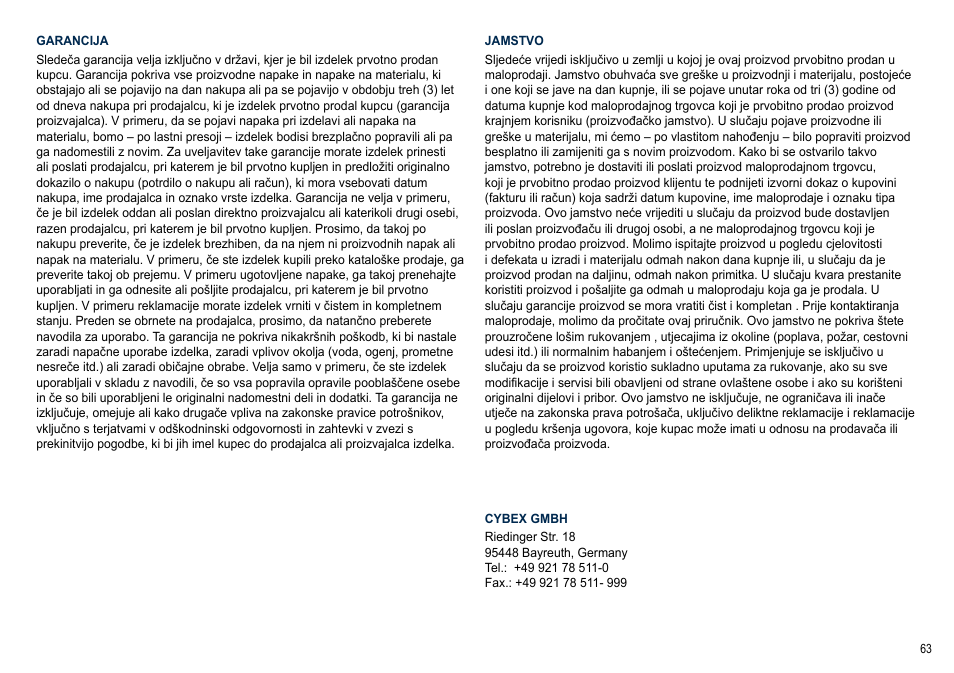 Cybex SOLUTION X User Manual | Page 63 / 64