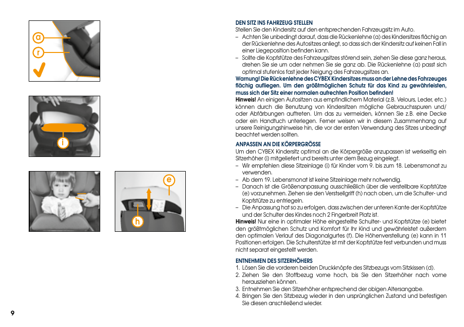 He a r | Cybex PALLAS User Manual | Page 11 / 66