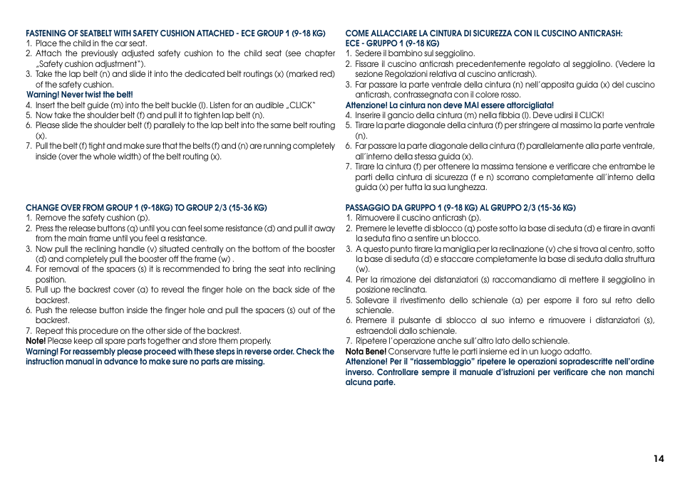 Cybex PALLAS User Manual | Page 16 / 66