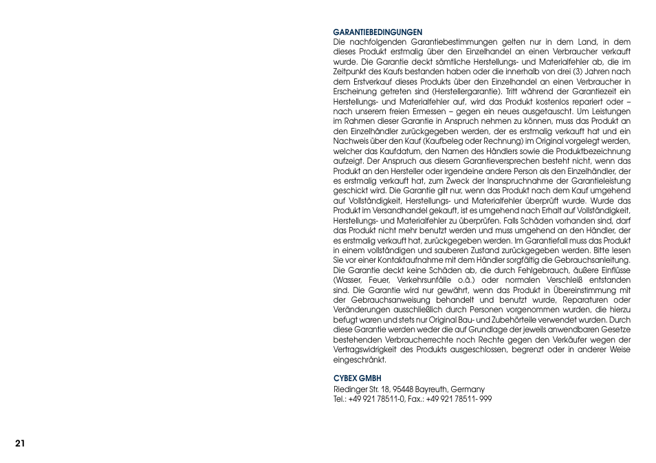 Cybex PALLAS User Manual | Page 23 / 66