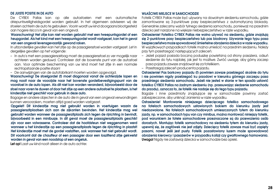 Cybex PALLAS User Manual | Page 30 / 66