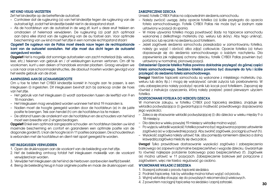 Cybex PALLAS User Manual | Page 32 / 66