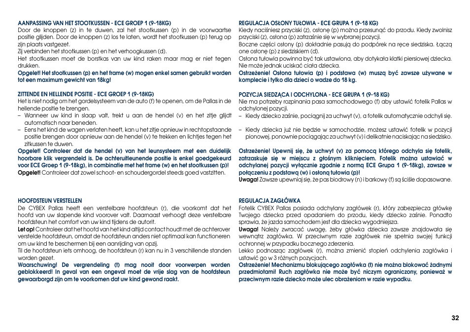 Cybex PALLAS User Manual | Page 34 / 66