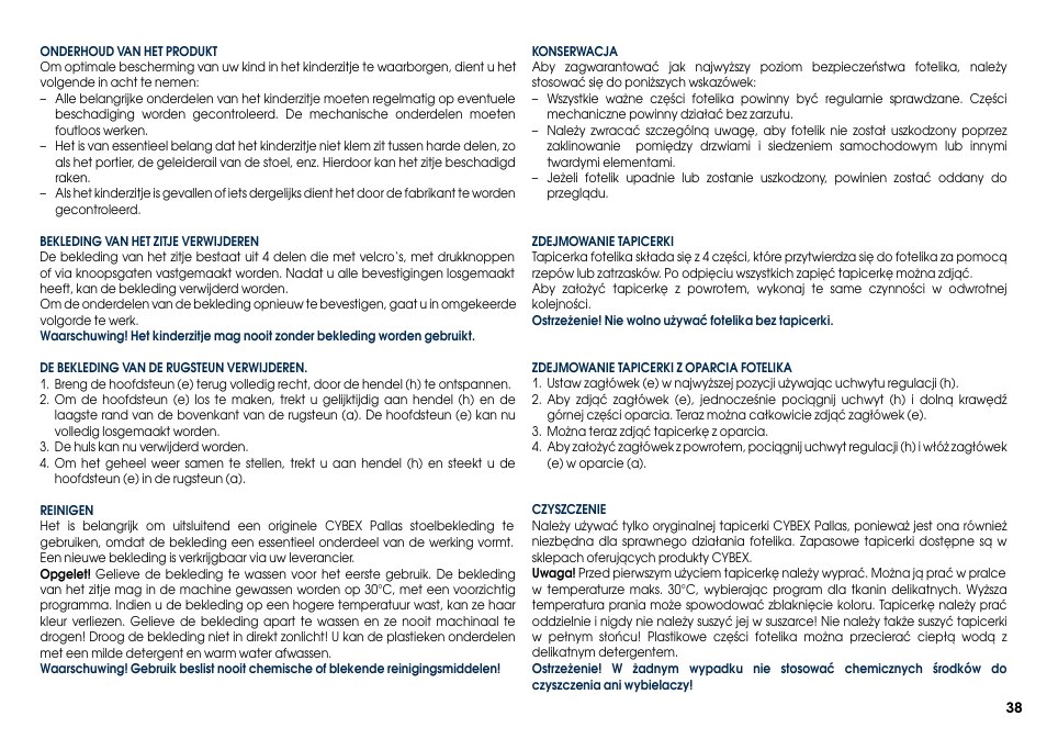 Cybex PALLAS User Manual | Page 40 / 66