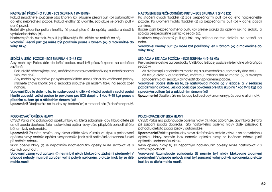 Cybex PALLAS User Manual | Page 54 / 66