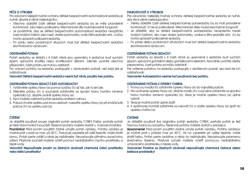 Cybex PALLAS User Manual | Page 60 / 66