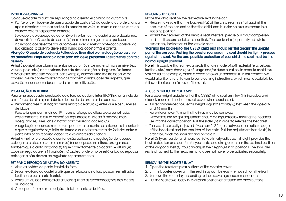 Cybex PALLAS User Manual | Page 12 / 64