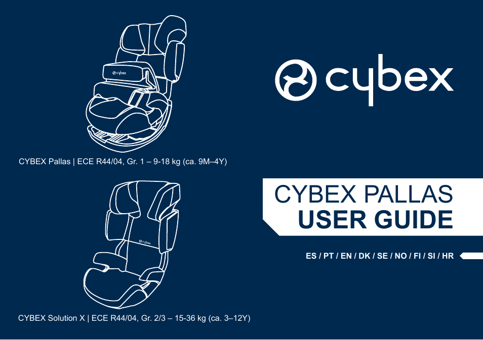 User guide, Cybex pallas | Cybex PALLAS User Manual | Page 2 / 64