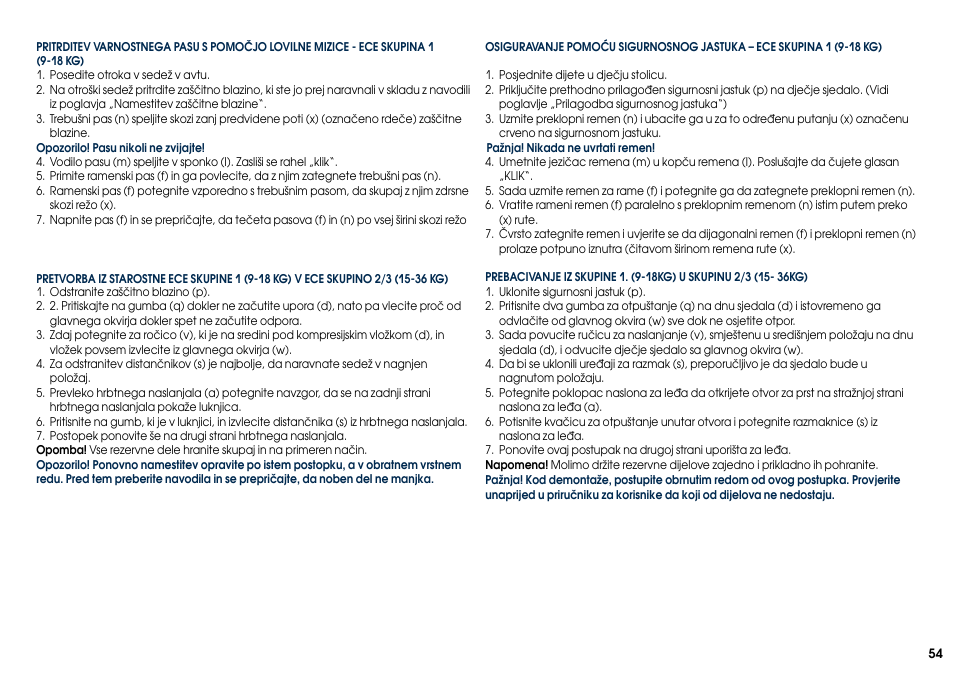 Cybex PALLAS User Manual | Page 56 / 64