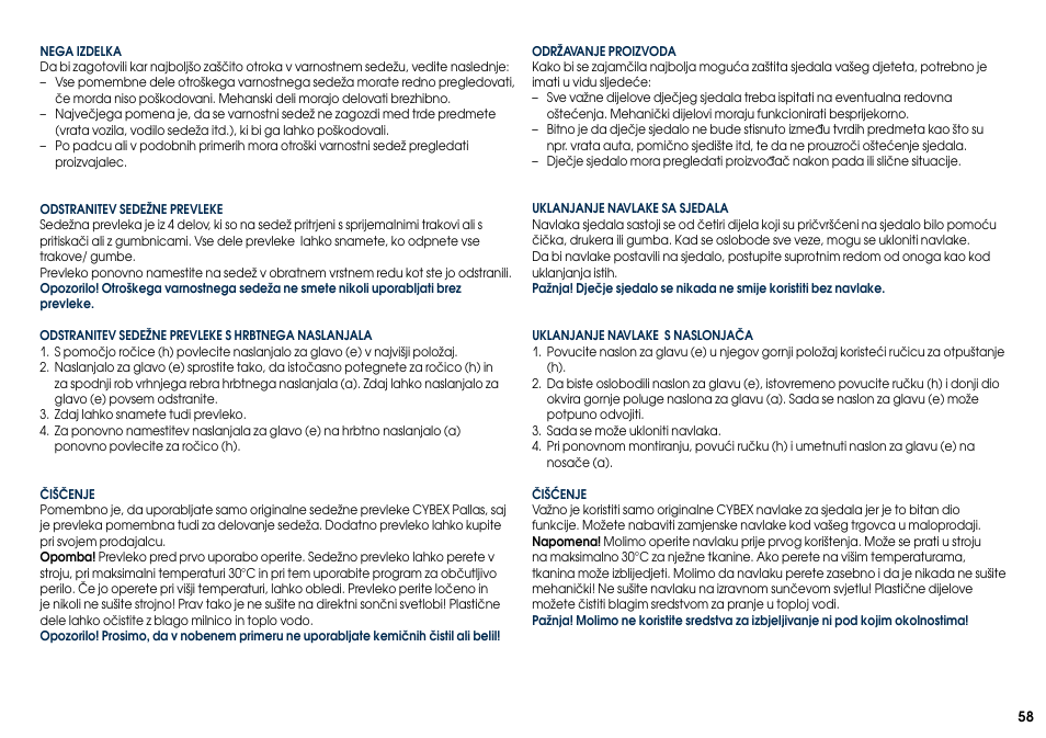 Cybex PALLAS User Manual | Page 60 / 64