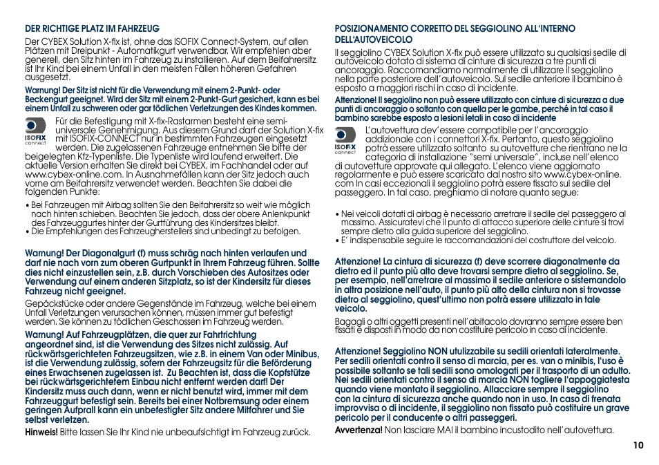 Cybex SOLUTION X-FIX User Manual | Page 12 / 76