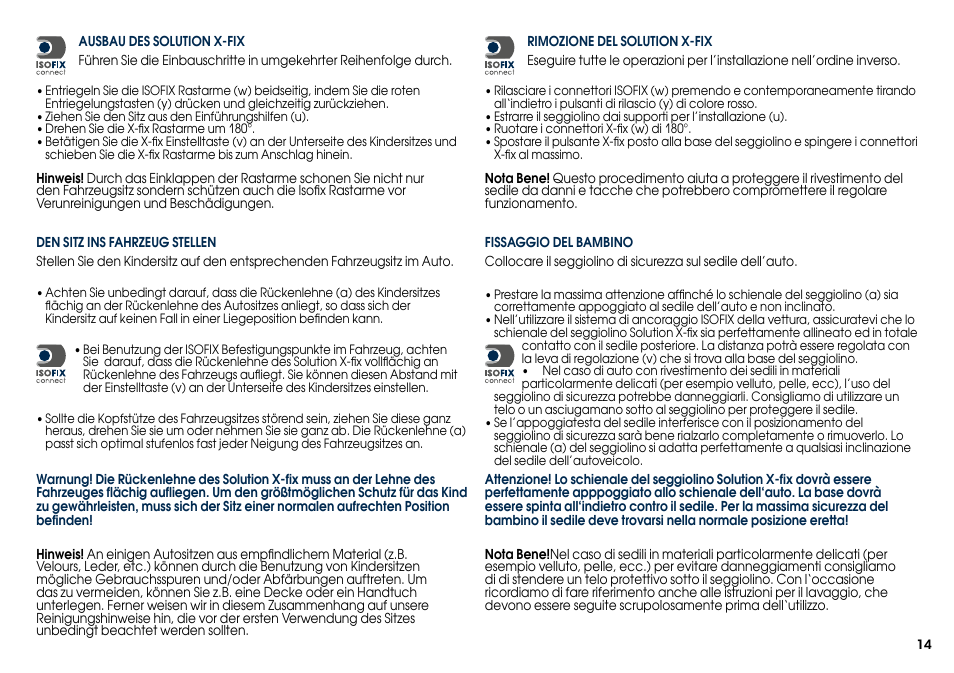 Cybex SOLUTION X-FIX User Manual | Page 16 / 76