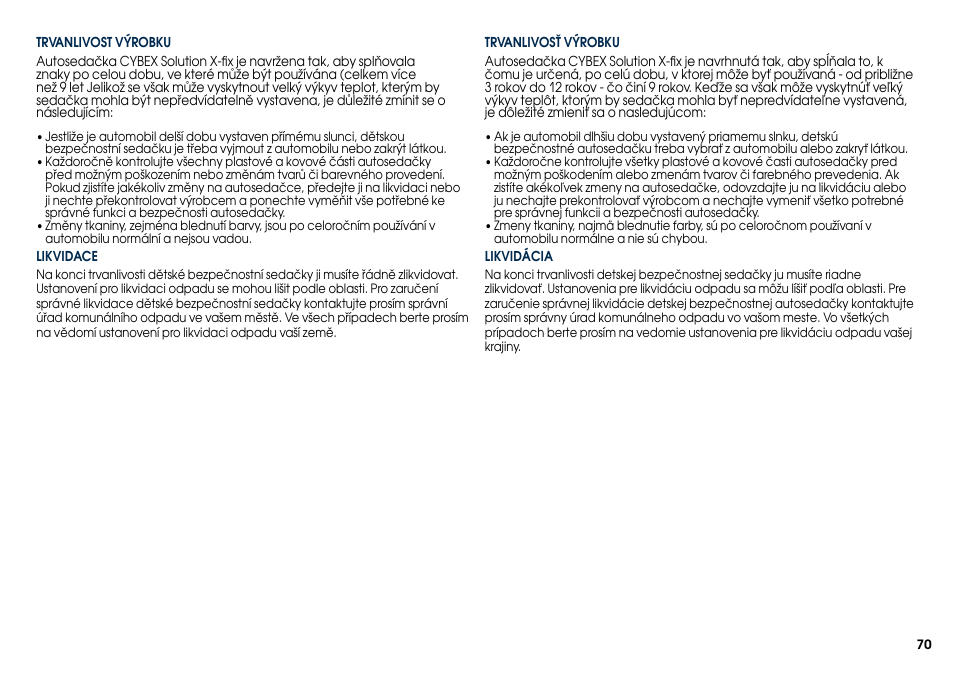 Cybex SOLUTION X-FIX User Manual | Page 72 / 76