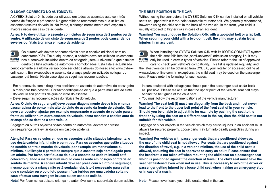 Cybex SOLUTION X-FIX User Manual | Page 11 / 72